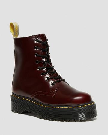 Dr Martens Vegan Jadon II Platform Laarzen Heren Roze Rood | NL 246QMA